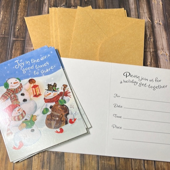 5for$10 Hallmark Christmas party get together invitations 8 Cards and envelopes - Picture 4 of 4